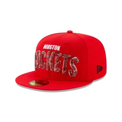 Sapca New Era Houston Rockets NBA Raised Threads 59FIFTY Fitted - Rosii